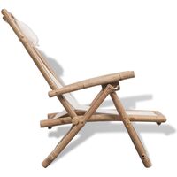 Outdoor Deck Chair Bamboo - White