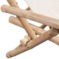 Outdoor Deck Chair Bamboo - White