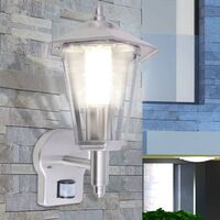 Outdoor Uplight Wall Lantern with Sensor Stainless Steel - Silver