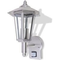 Outdoor Uplight Wall Lantern with Sensor Stainless Steel - Silver