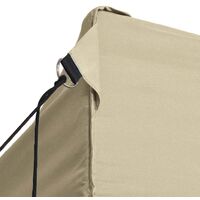 Foldable Tent Pop-Up with 4 Side Walls 3x4.5 m Cream White - Cream