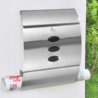 HI Letter Box Stainless Steel 30x12x40 cm - Silver