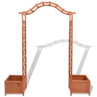 Trellis Rose Arch with Planters 180x40x205 cm - Brown