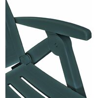 Sun Lounger with Footrest Plastic Green - Green