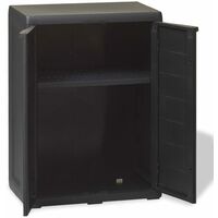 Garden Storage Cabinet with 1 Shelf Black - Black