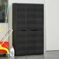 Garden Storage Cabinet with 4 Shelves Black - Black