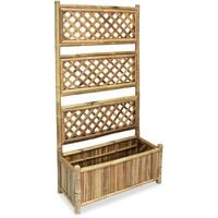 Garden Raised Bed with Trellis Bamboo 70 cm - Brown