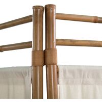 Folding 3-Panel Room Divider Bamboo and Canvas 120 cm - Cream