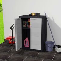 Garden Storage Cabinet with 1 Shelf Black and Grey - Grey