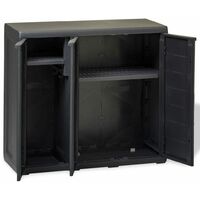 Garden Storage Cabinet with 2 Shelves Black - Black