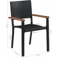 Outdoor Chairs 2 pcs Poly Rattan Black - Black