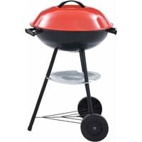 Portable XXL Charcoal Kettle BBQ Grill with Wheels 44 cm - Multicolour