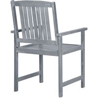 Garden Chairs 2 pcs Grey Solid Acacia Wood - Grey