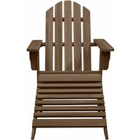 Garden Chair with Ottoman Wood Brown - Brown