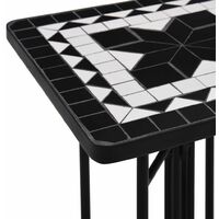 Mosaic Side Table Black and White Ceramic - Black
