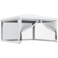 Party Tent with 4 Mesh Sidewalls 4x4 m White - White