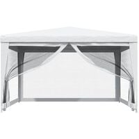 Party Tent with 4 Mesh Sidewalls 4x4 m White - White
