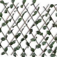 Willow Trellis Fence 5 pcs with Artificial Leaves 180x90 cm - Brown