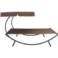 Outdoor Lounge Bed with Canopy Brown - Brown