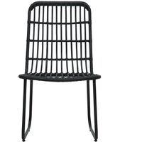 Garden Chairs 2 pcs Poly Rattan Black - Black