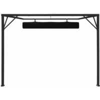 Garden Wall Gazebo with Retractable Roof Canopy 3x3 m Anthracite - Anthracite