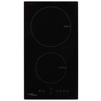 Induction Hob with 2 Burners Touch Control Glass 3500 W - Black
