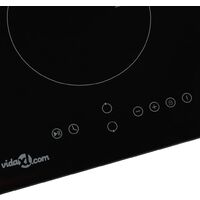 Induction Hob with 2 Burners Touch Control Glass 3500 W - Black