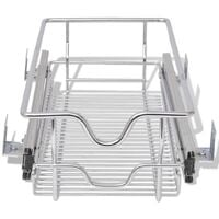 Pull-Out Wire Baskets 2 pcs Silver 300 mm - Silver