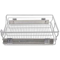 Pull-Out Wire Baskets 2 pcs Silver 600 mm - Silver
