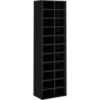 Shoe Cabinet High Gloss Black 54x34x183 cm Chipboard - Black