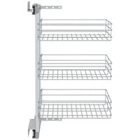 3-Tier Pull-out Kitchen Wire Basket Silver 47x35x56 cm - Silver