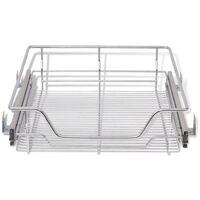 Pull-Out Wire Baskets 2 pcs Silver 500 mm - Silver