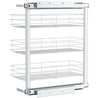 3-Tier Pull-out Kitchen Wire Basket Silver 47x25x56 cm - Silver