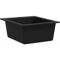 Overmount Kitchen Sink Single Basin Granite Black - Black