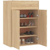 Shoe Cabinet Sonoma Oak 60x35x84 cm Chipboard - Brown