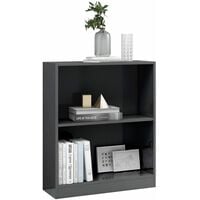 Bookshelf High Gloss Grey 60x24x74.5 cm Chipboard - Grey