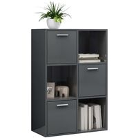 Storage Cabinet High Gloss Grey 60x29.5x90 cm Chipboard