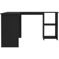 L-Shaped Corner Desk Black 120x140x75 cm Chipboard