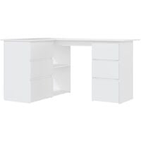 Corner Desk White 145x100x76 cm Chipboard - White