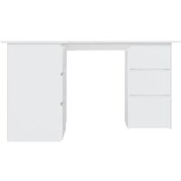 Corner Desk White 145x100x76 cm Chipboard - White