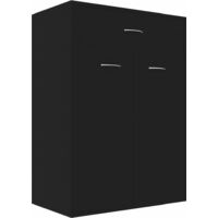 Shoe Cabinet Black 60x35x84 cm Chipboard - Black