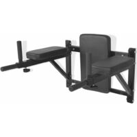Wall-mounted Fitness Dip Station Black - Black