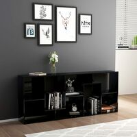 Book Cabinet High Gloss Black 67x24x161 cm Chipboard - Black