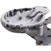 Cat Tree with Sisal Scratching Posts 150 cm Paw Prints Grey - Multicolour