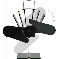 Heat Powered Stove Fan 2 Blades Black - Black