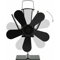 Heat Powered Stove Fan 5 Blades Black - Black