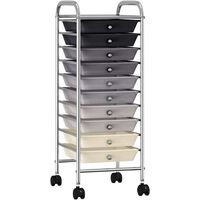10-Drawer Mobile Storage Trolley Ombre Plastic - Multicolour