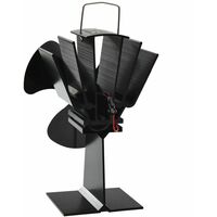 Heat Powered Stove Fan 3 Blades Black - Black