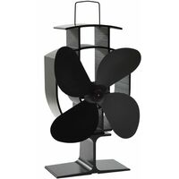 Heat Powered Stove Fan 4 Blades Black - Black