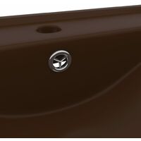 Luxury Basin with Faucet Hole Matt Dark Brown 60x46 cm Ceramic - Brown